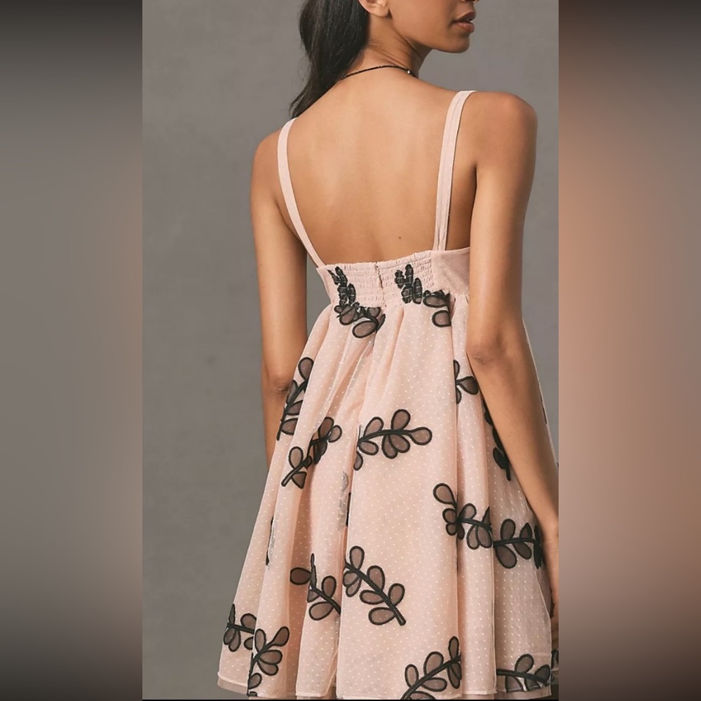 Anthropologie Square Neck Tulle Baby Doll Mini Dress. - Picture 4 of 6